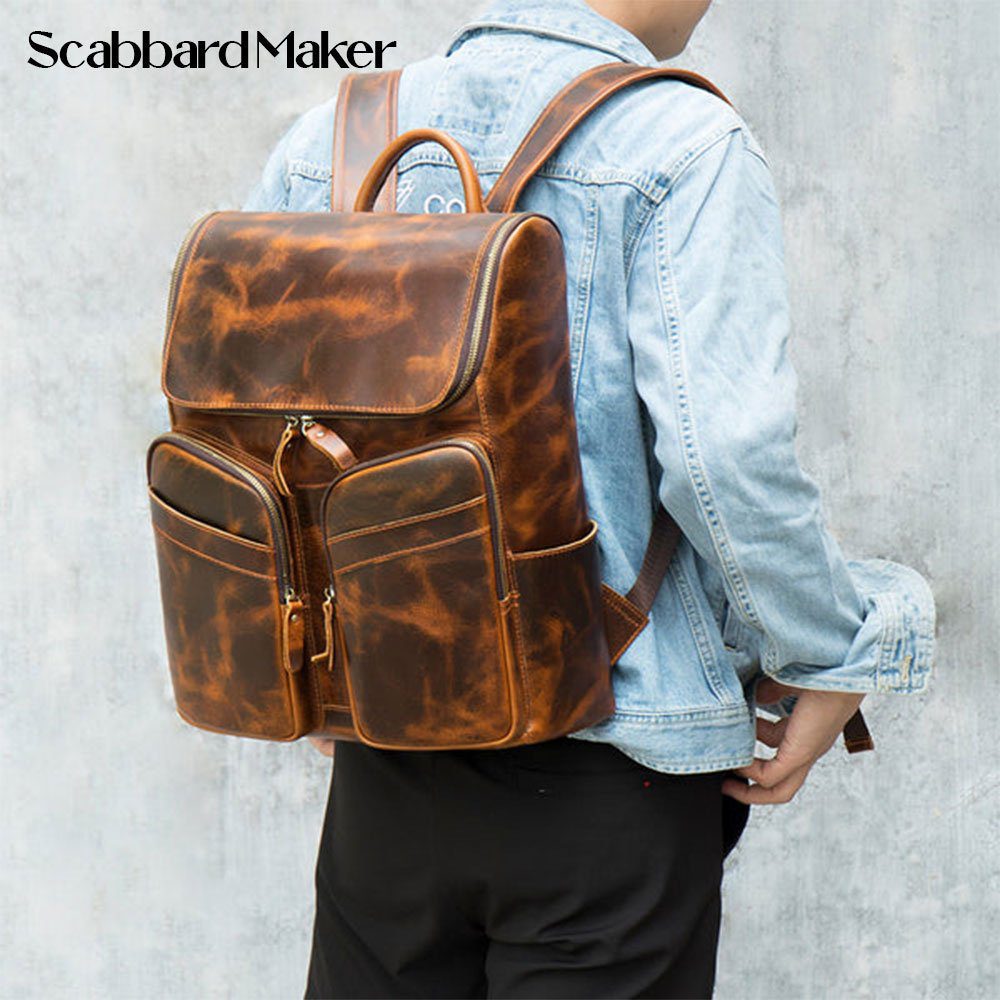 The Bisaccia Genuine Leather Backpack.