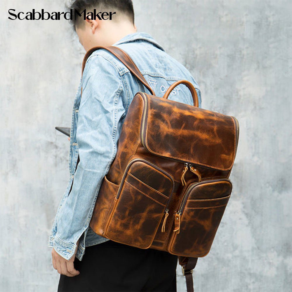 The Bisaccia Genuine Leather Backpack.