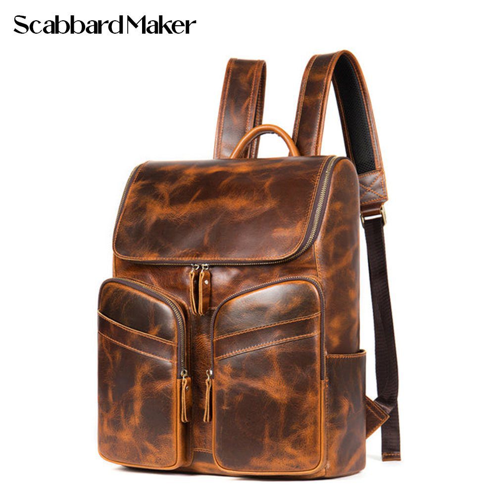 The Bisaccia Genuine Leather Backpack.