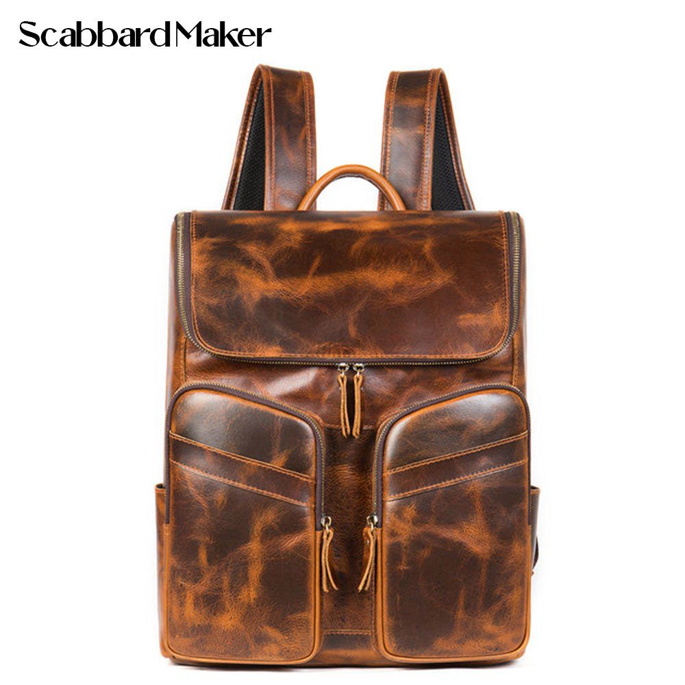 The Bisaccia Genuine Leather Backpack.