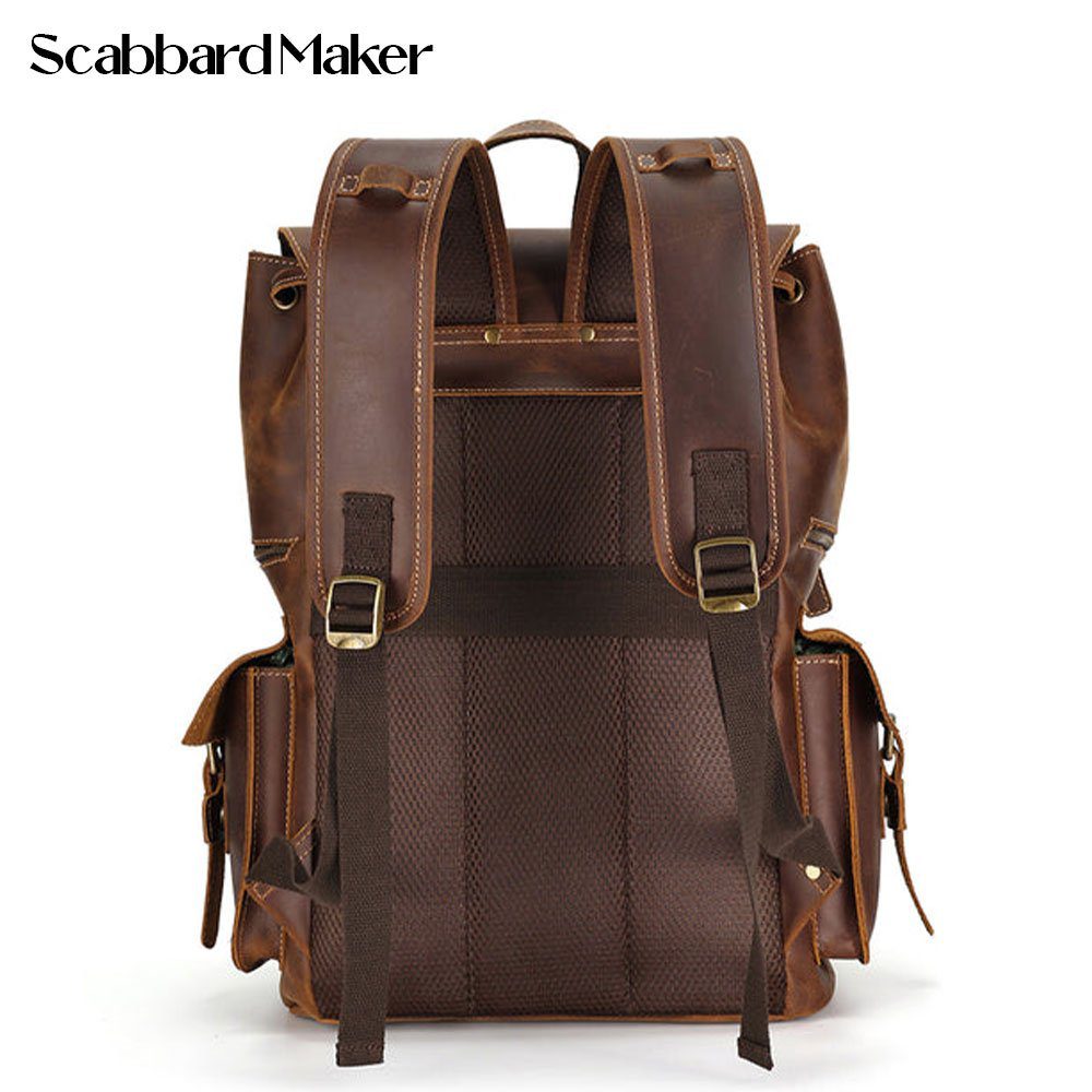 The Drawstring Genuine Leather Backpack.