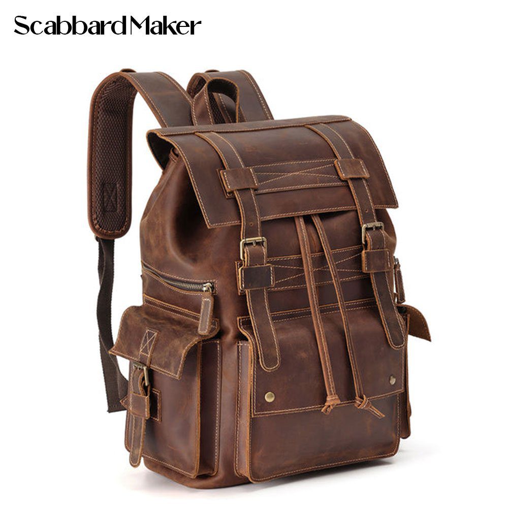 The Drawstring Genuine Leather Backpack.