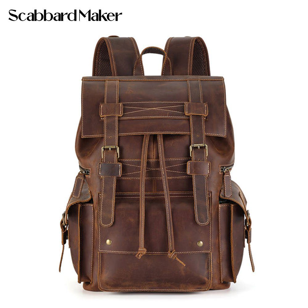 The Drawstring Genuine Leather Backpack.