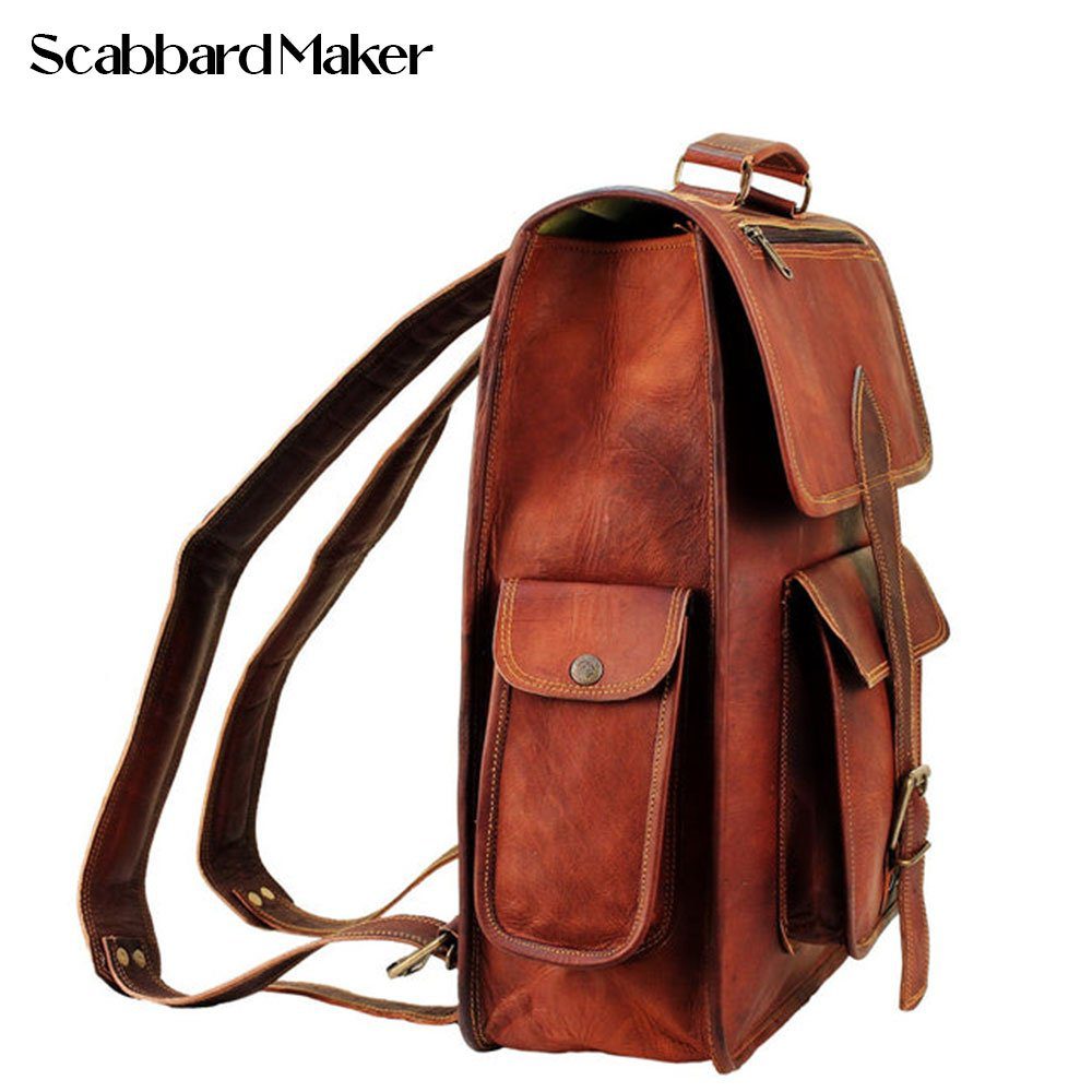 The Mahi Genuine Leather Backpack.