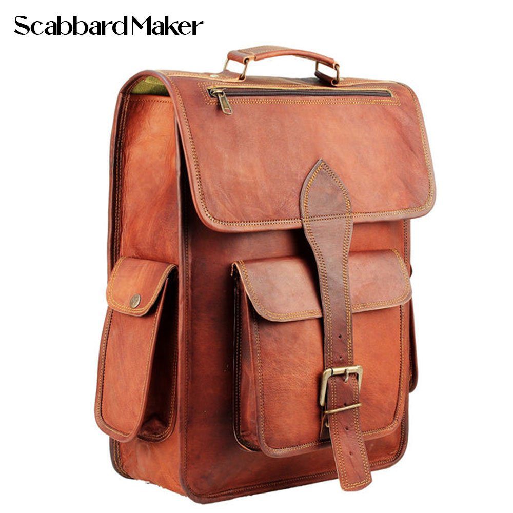 The Mahi Genuine Leather Backpack.