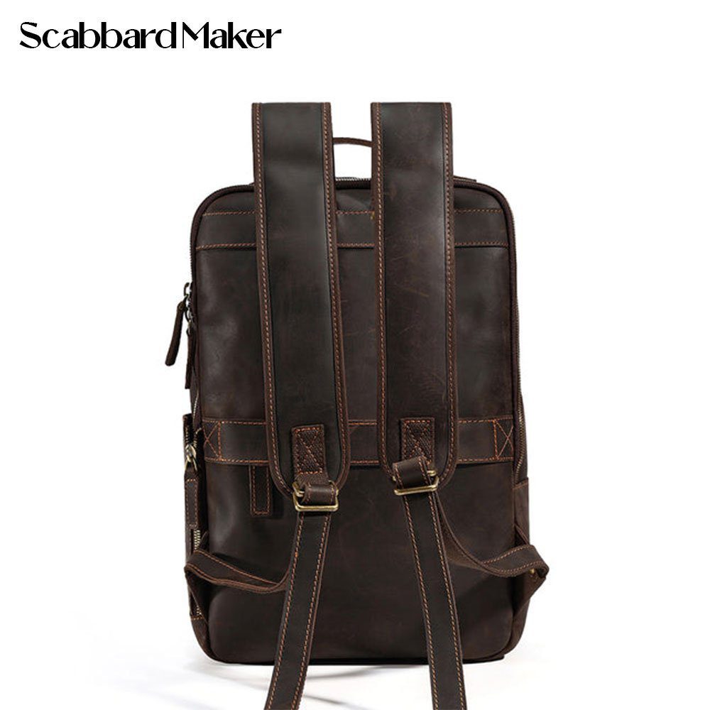 Genuine Leather Backpack For College