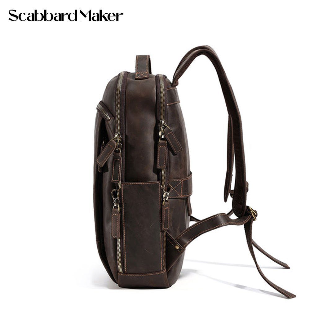 Genuine Leather Backpack For College