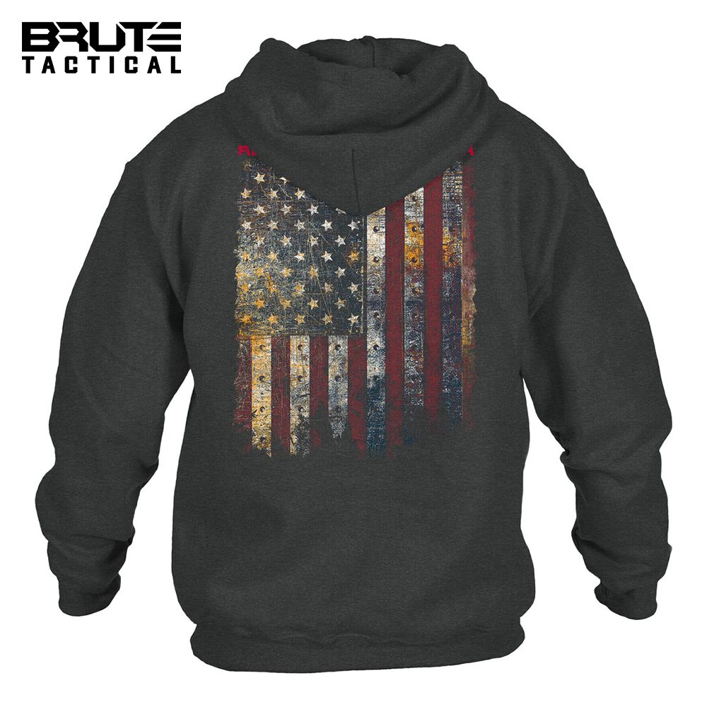 Red-Blood Blue Collar Hoodie - Dark Heather