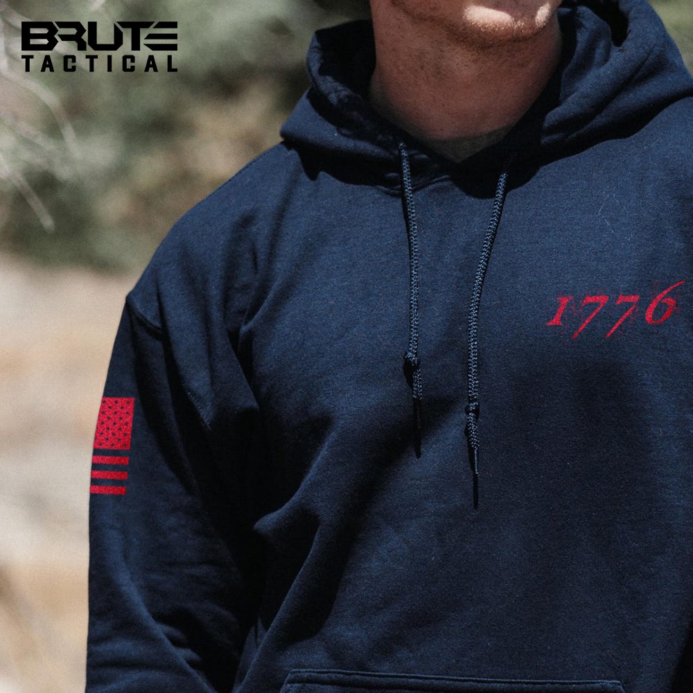 1776 FLAG HOODIE - BLACK