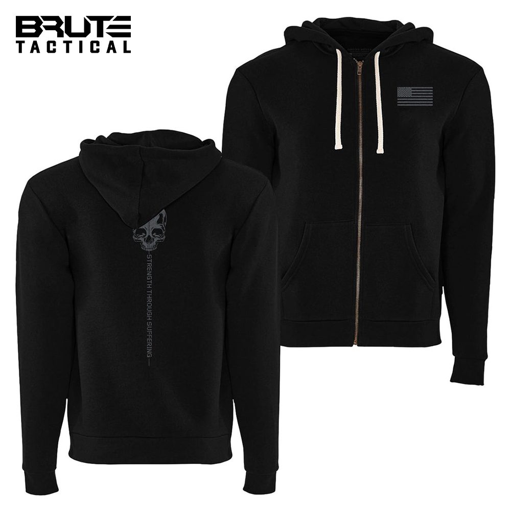 Strength-Through Suffering Full-zip Hoodie - Black