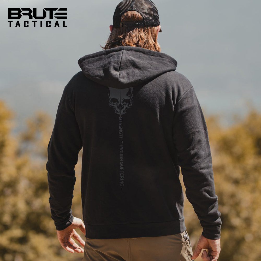 Strength-Through Suffering Full-zip Hoodie - Black