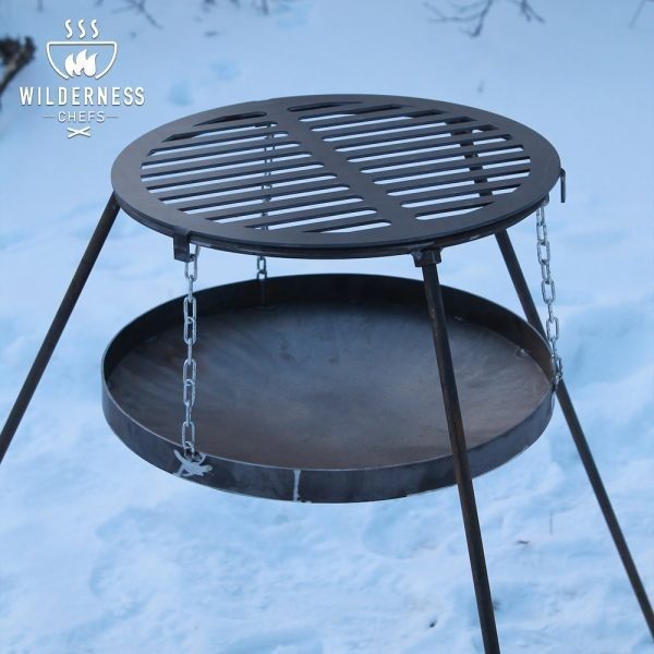 Steel Grill Grate, Round Grille Grate Campfire Outdoor Patio BBQ