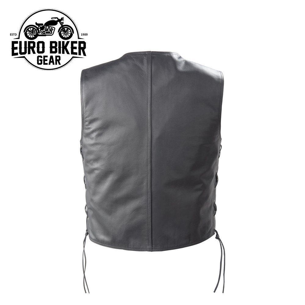 Euro Biker Gear Highway String Leather Vest