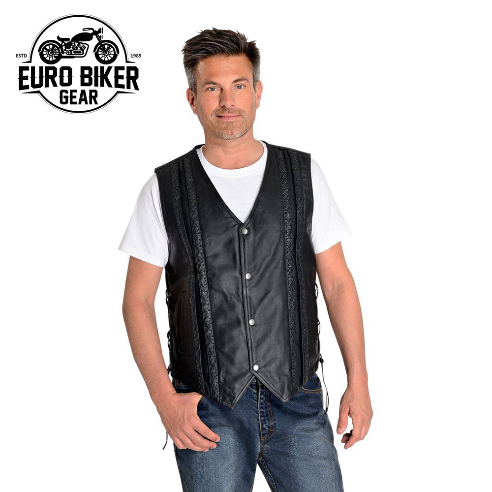 Euro Biker Gear Highway String Leather Vest