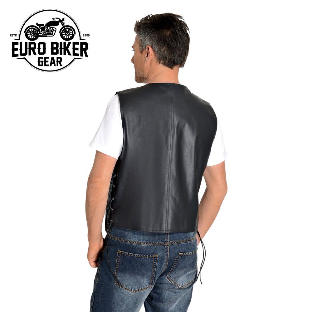 Euro Biker Gear Highway String Leather Vest