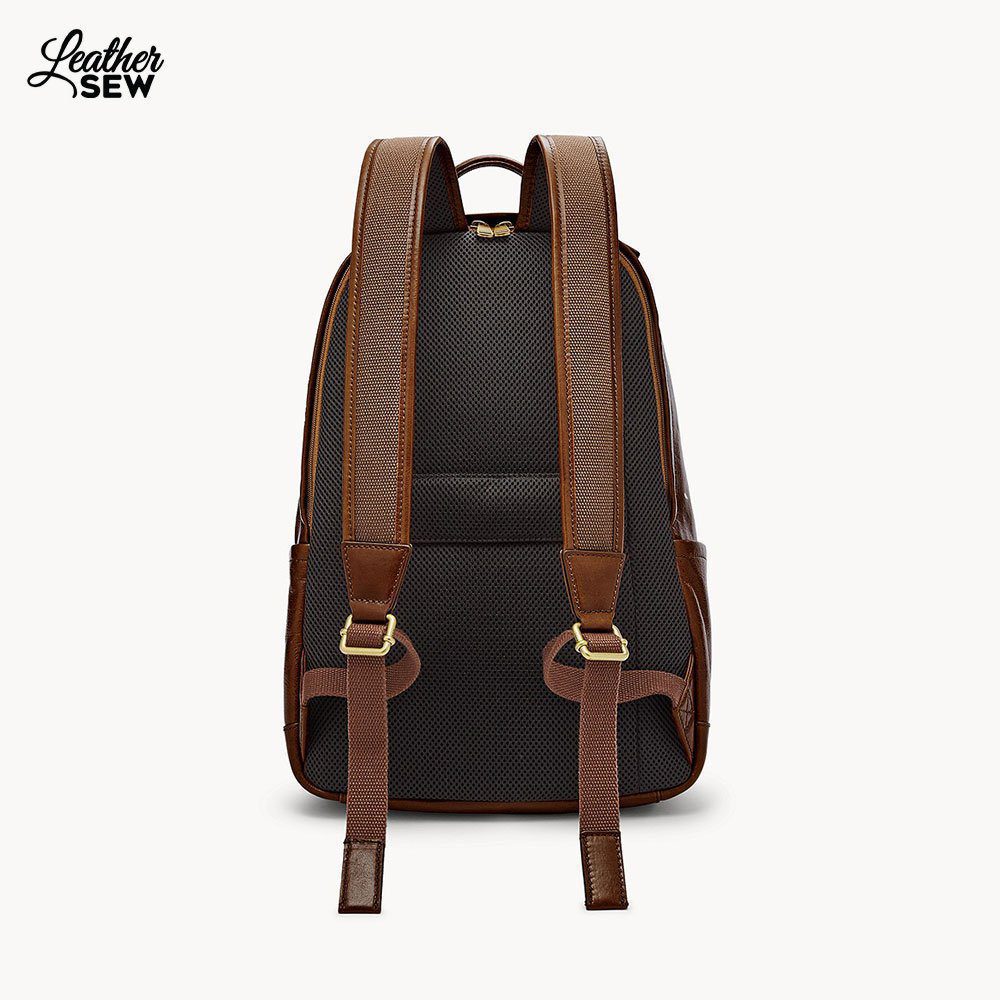 Leather Brown Backpack by Leather Sew