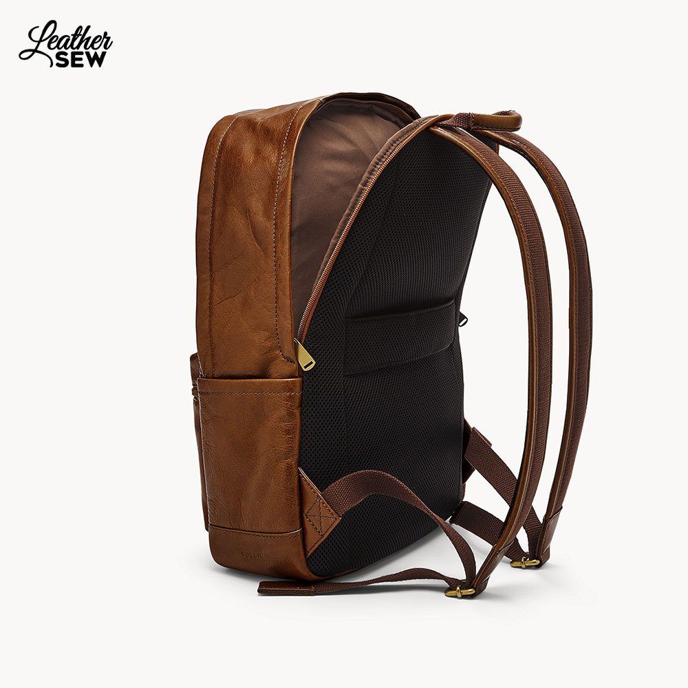 Leather Brown Backpack by Leather Sew