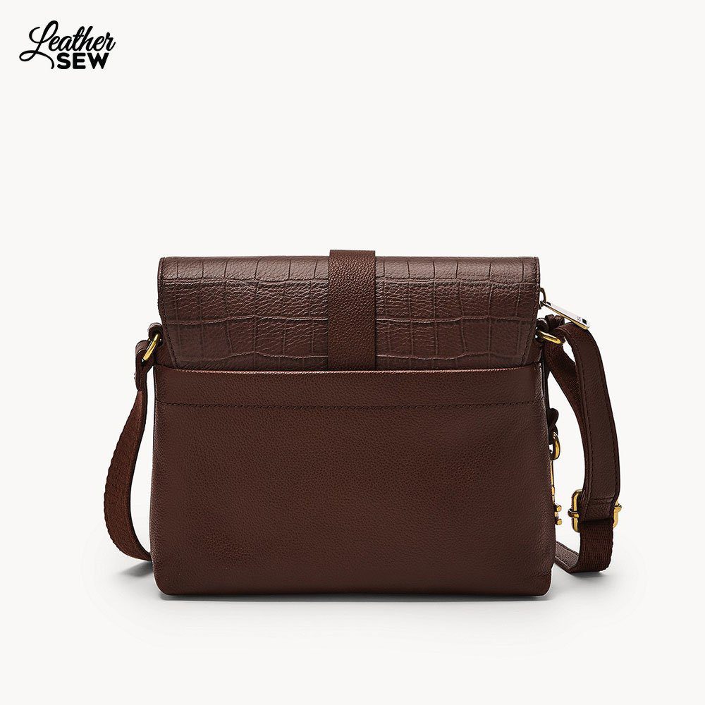 Small Dark Brown Crossbody Leather Bag