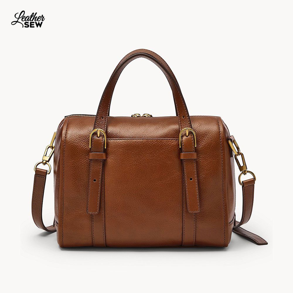 Women's Carlie Satchel Bag in Saddle Brown by Leather Sew