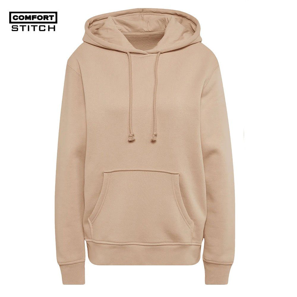 Comfort Stitch Cotton-Blend Fleece Hoodie in Beige