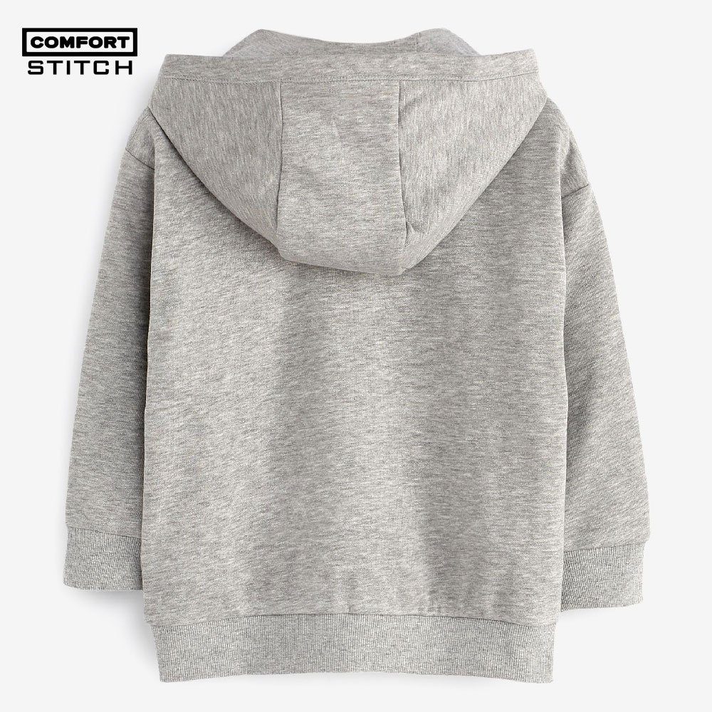 Zip-Through Hoodie With Ribbed Cuffs and Hem