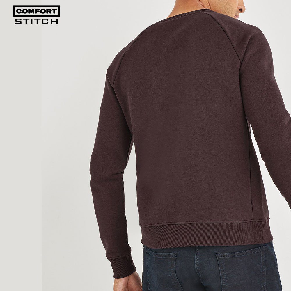 Comfort Stitch Burgundy Red Crew-Neck Sweatshirt