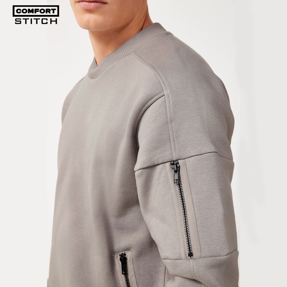 Comfort Stitch Cargo Utility Sweatshirt - Classic Comfort in Light Gray