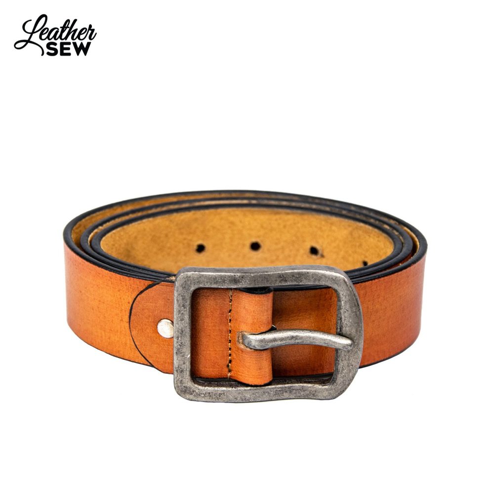 Classic Tan Leather Belt by Leather Sew