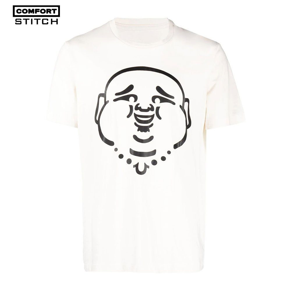 Men's Buddha Face Short Sleeve Crew Neck Tee T-Shirt