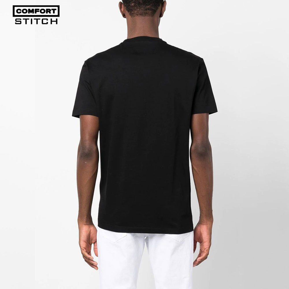 Print Black Cotton Jersey T-Shirt Surf Logo