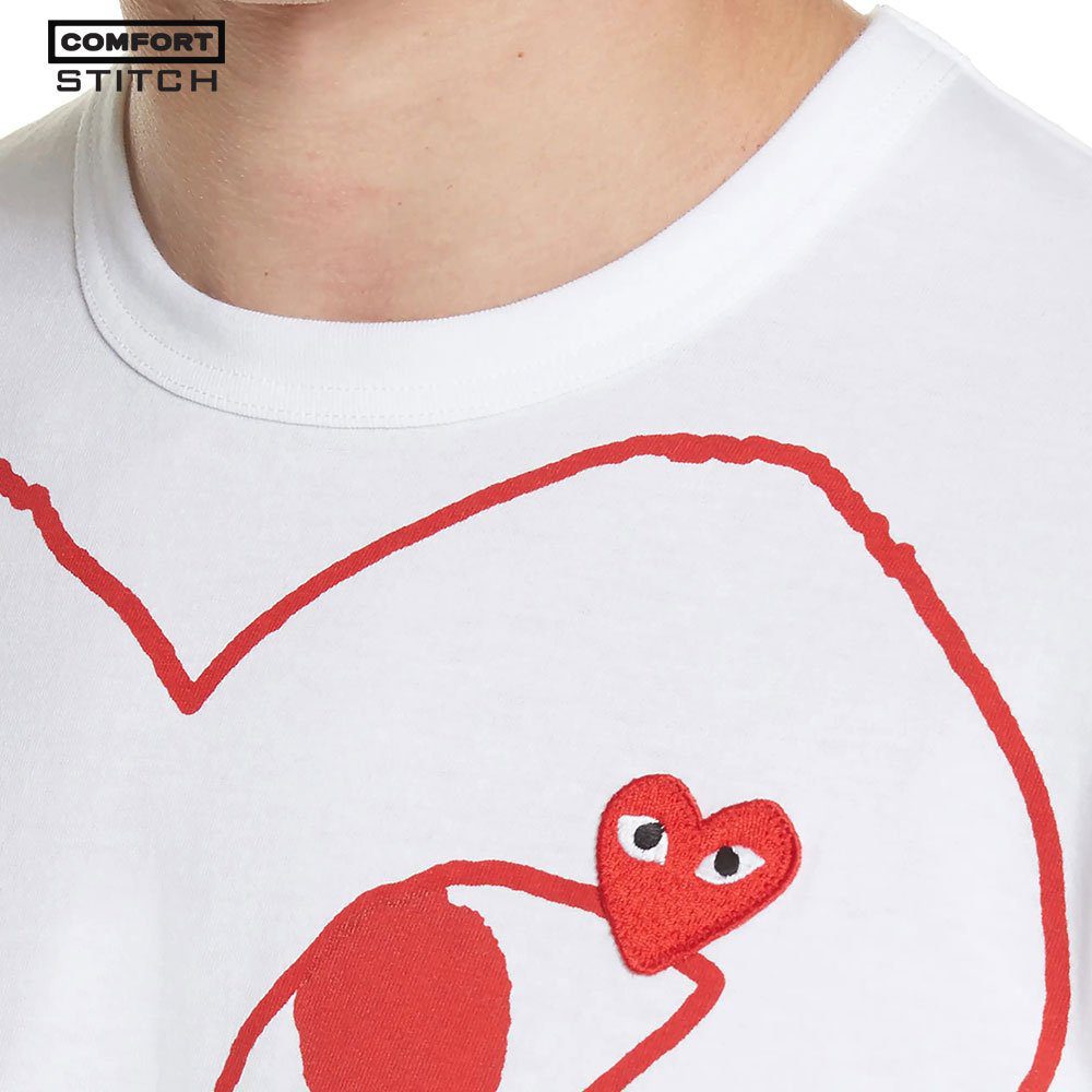 The Red Heart T-Shirt in White - A Casual Essential