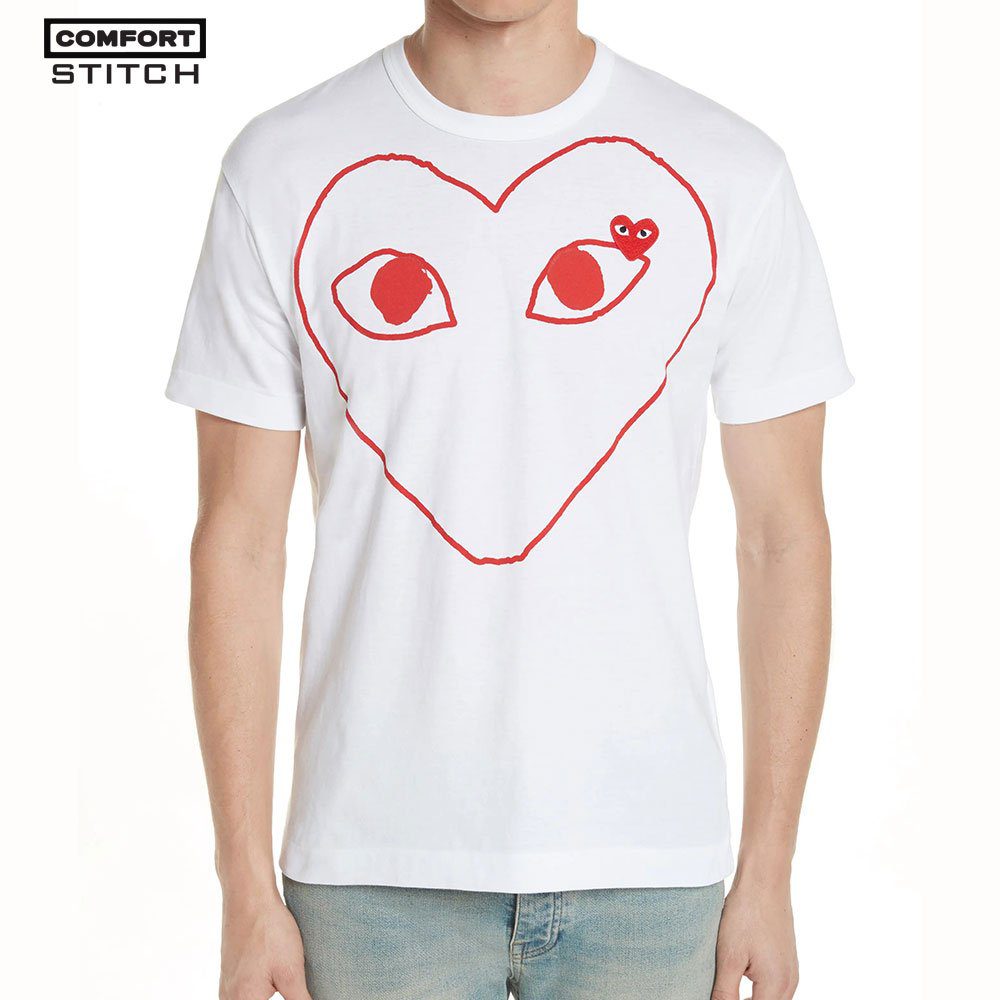 The Red Heart T-Shirt in White - A Casual Essential