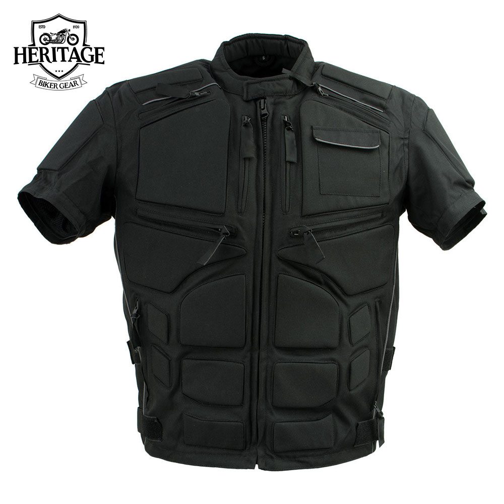 Men's Morph Black and Grey Tri-Tex Armored Motorcycle Jacket