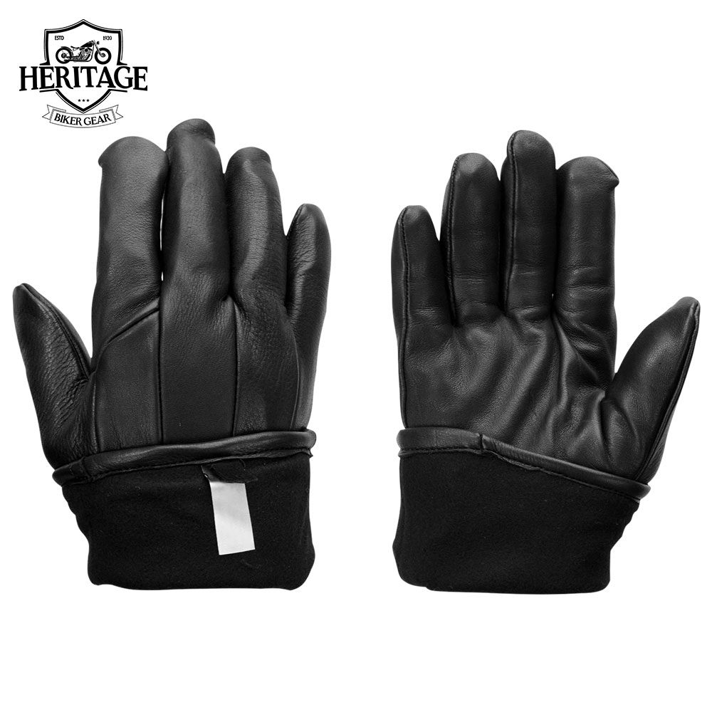 Men's Gauntlet Motorcycle Hand Gloves-Deerskin Adjustable Wrist Strap