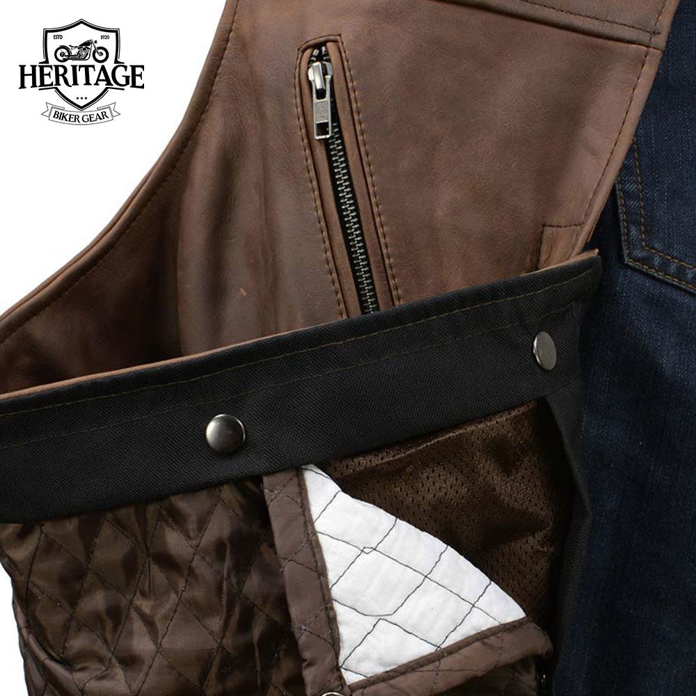 Motorcycle Leather Chaps for Men's Vintage