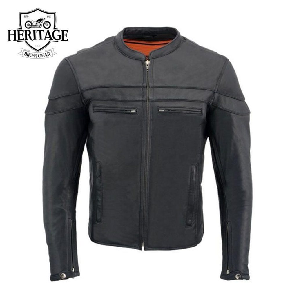 Men's Black 'Cool-Tec' Leather Sporty Jacket