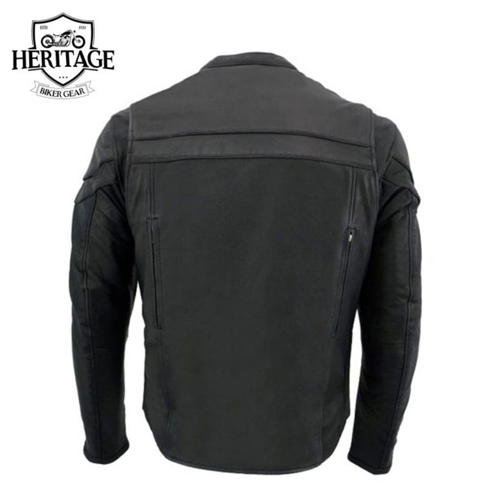 Men's Black 'Cool-Tec' Leather Sporty Jacket