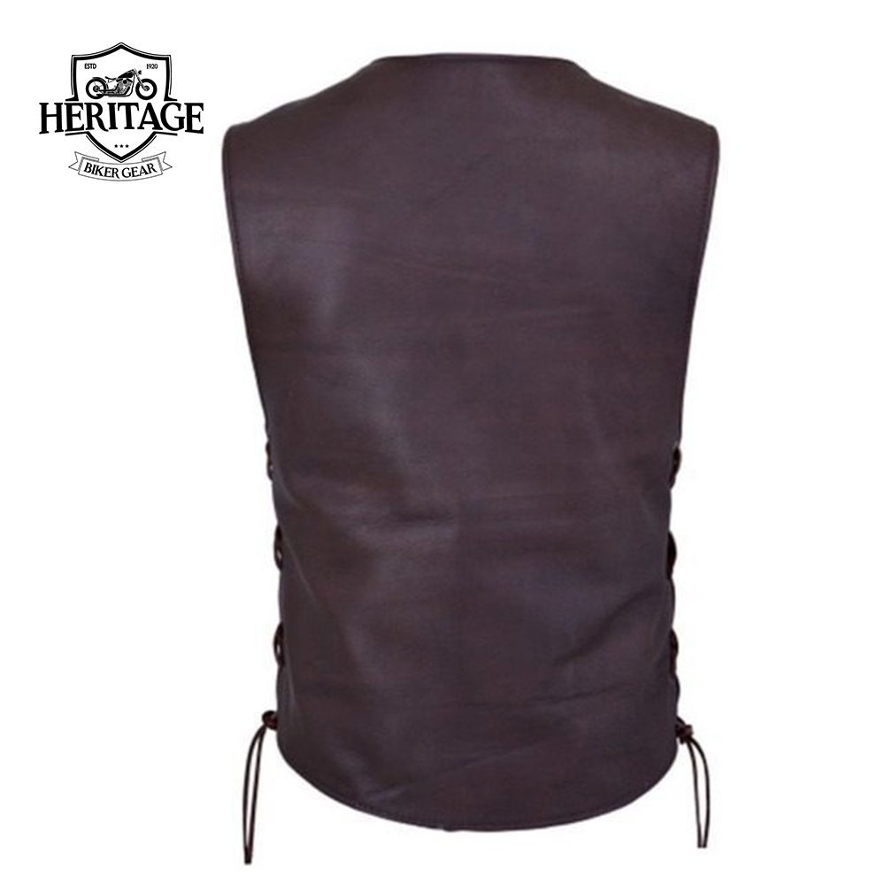 Brown Cowhide Highway 21 Motorcycle Vest