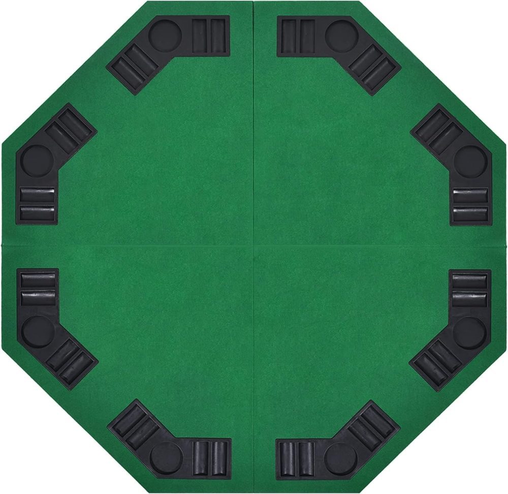 8-Player Foldable Poker Table Top with Portable Anti-Slip Mat