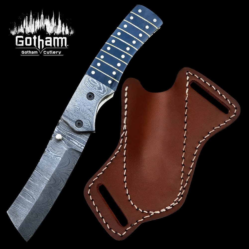 Folding Knife With Black Horn Handle