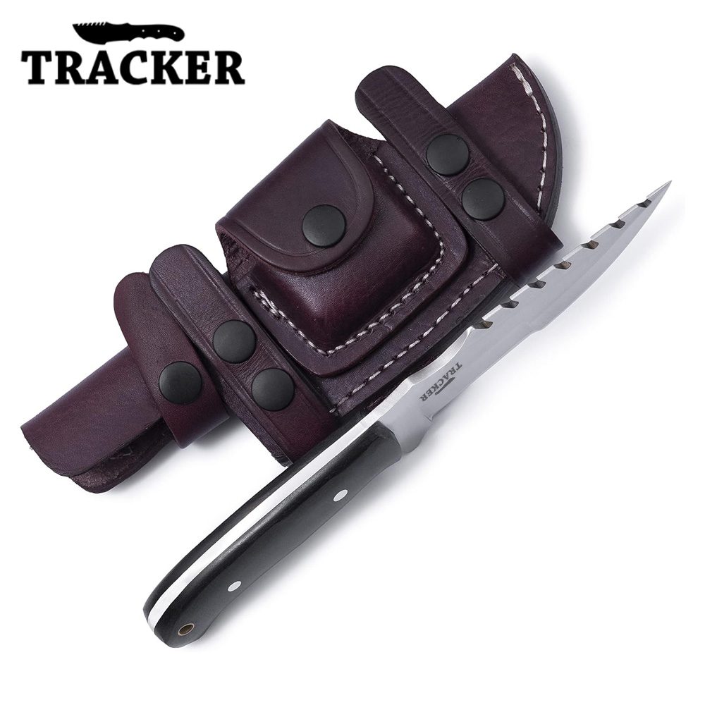 Handmade Tracker Knife D2 Steel Hunting and Tactical Knife with Micarta Handle