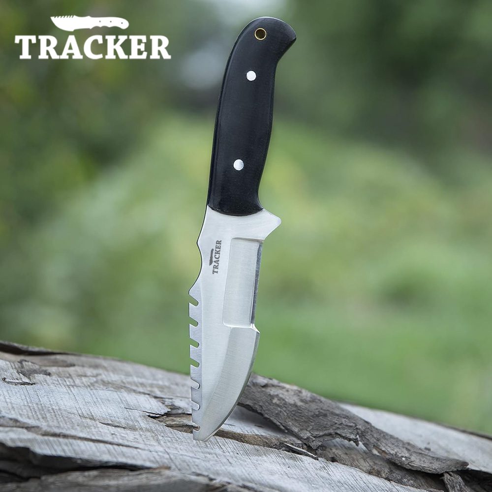 Handmade Tracker Knife D2 Steel Hunting and Tactical Knife with Micarta Handle