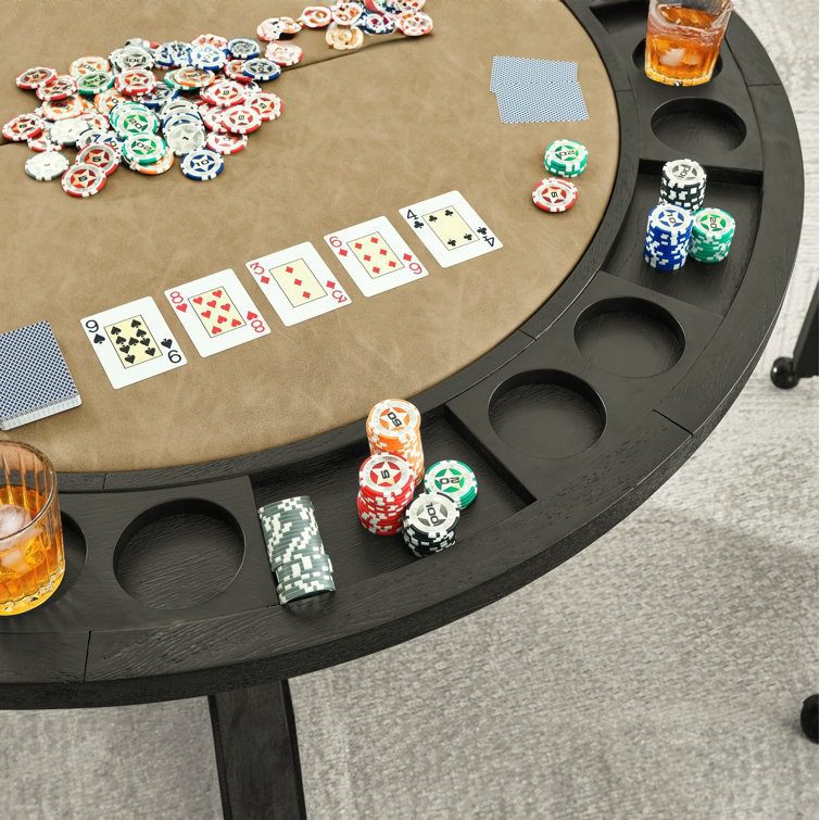 8 - Player Foldable Poker Table with Chairs