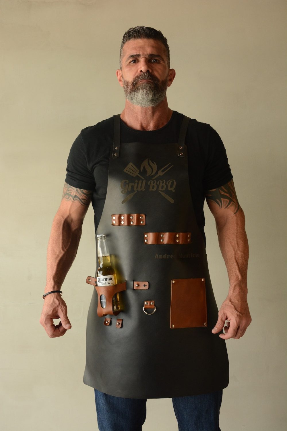 Personalise American Flag Leather Apron with Pockets