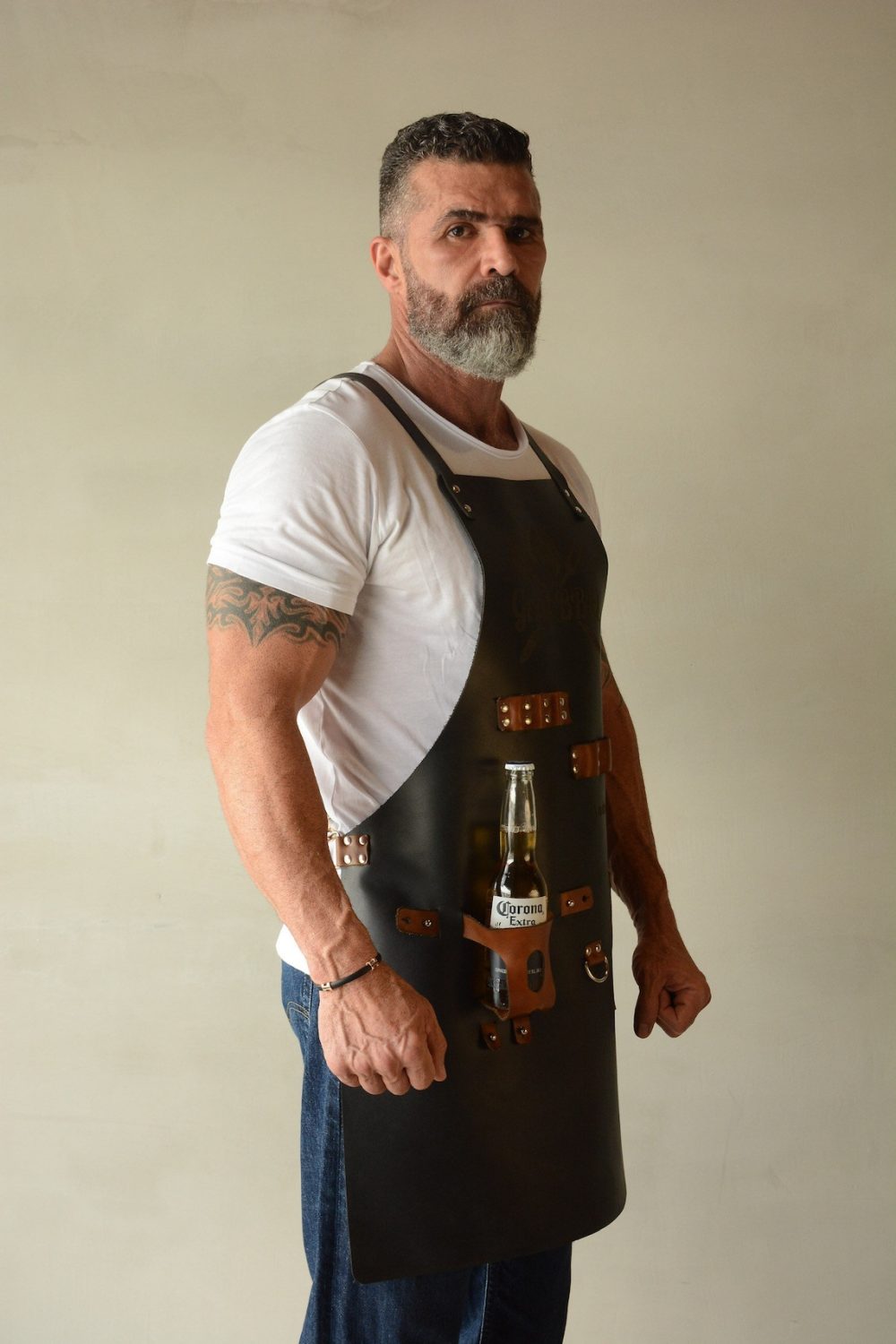 Personalise American Flag Leather Apron with Pockets