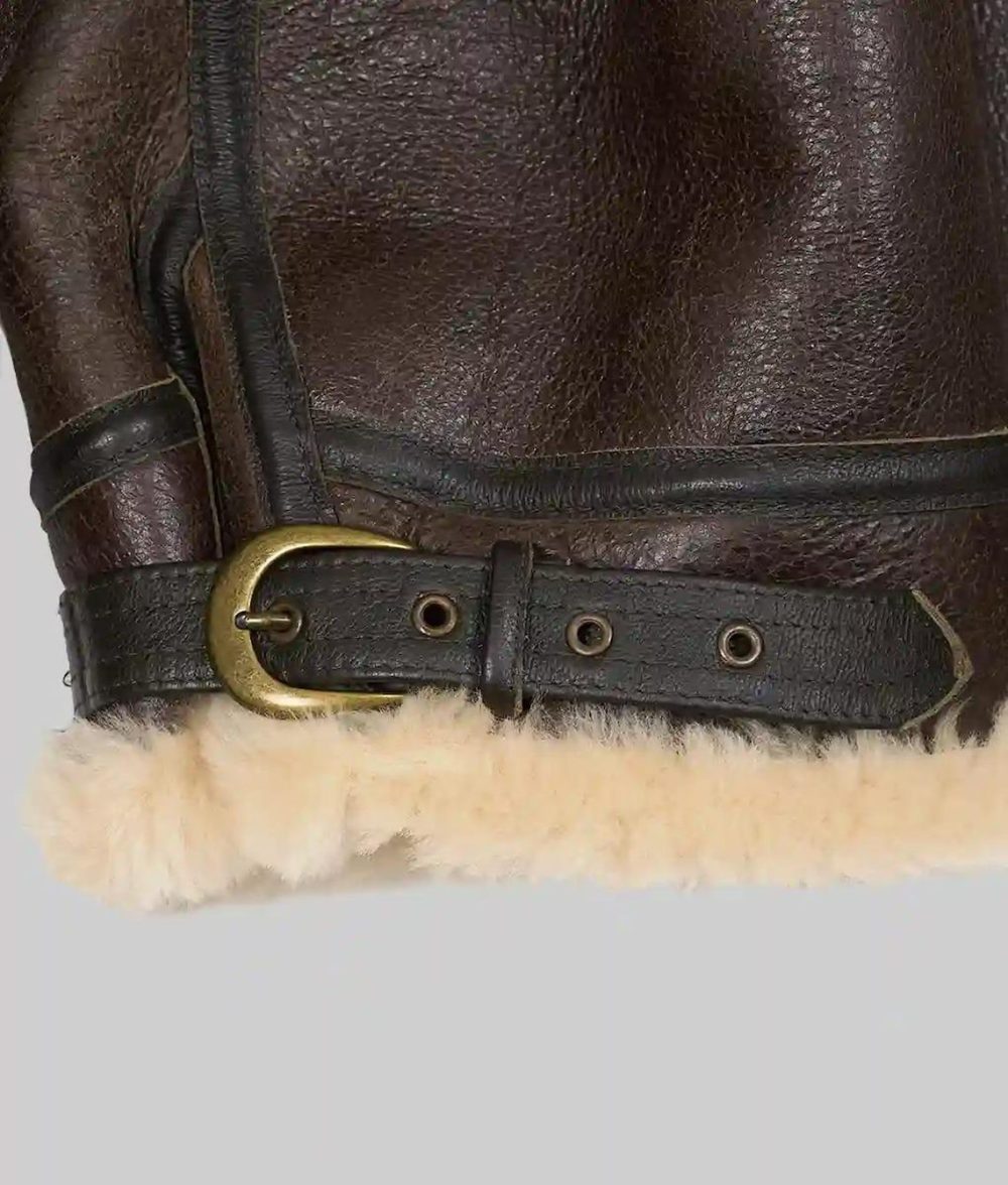 Men's Brown Shearling Fur Leather Jacket