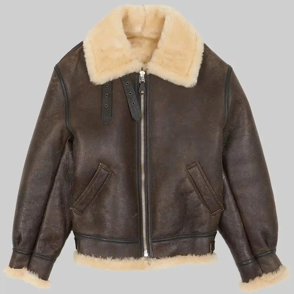 Men's Brown Shearling Fur Leather Jacket