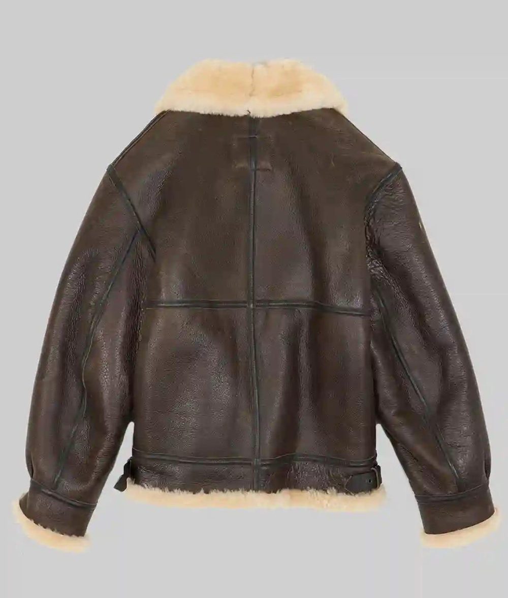 Men's Brown Shearling Fur Leather Jacket