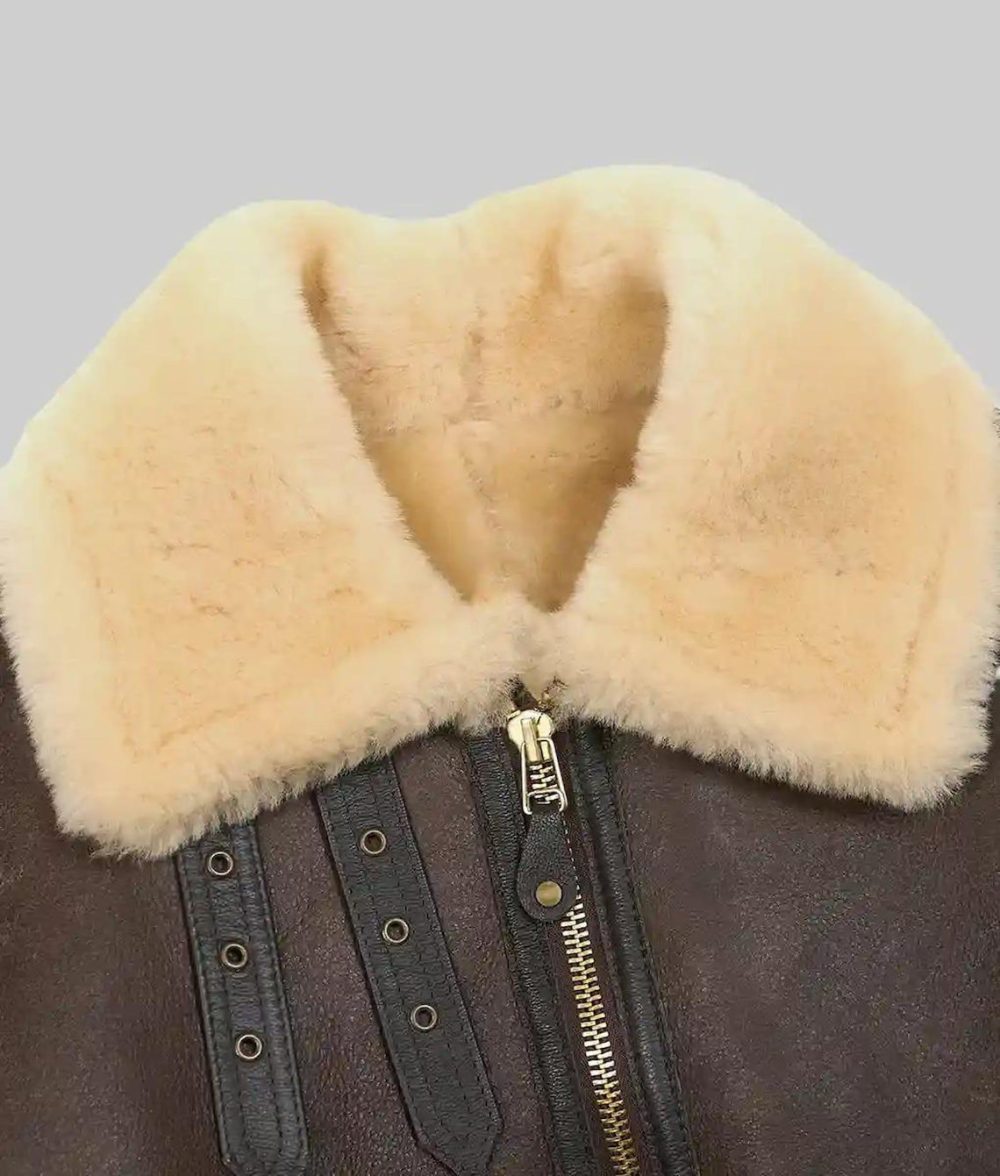 Men's Brown Shearling Fur Leather Jacket