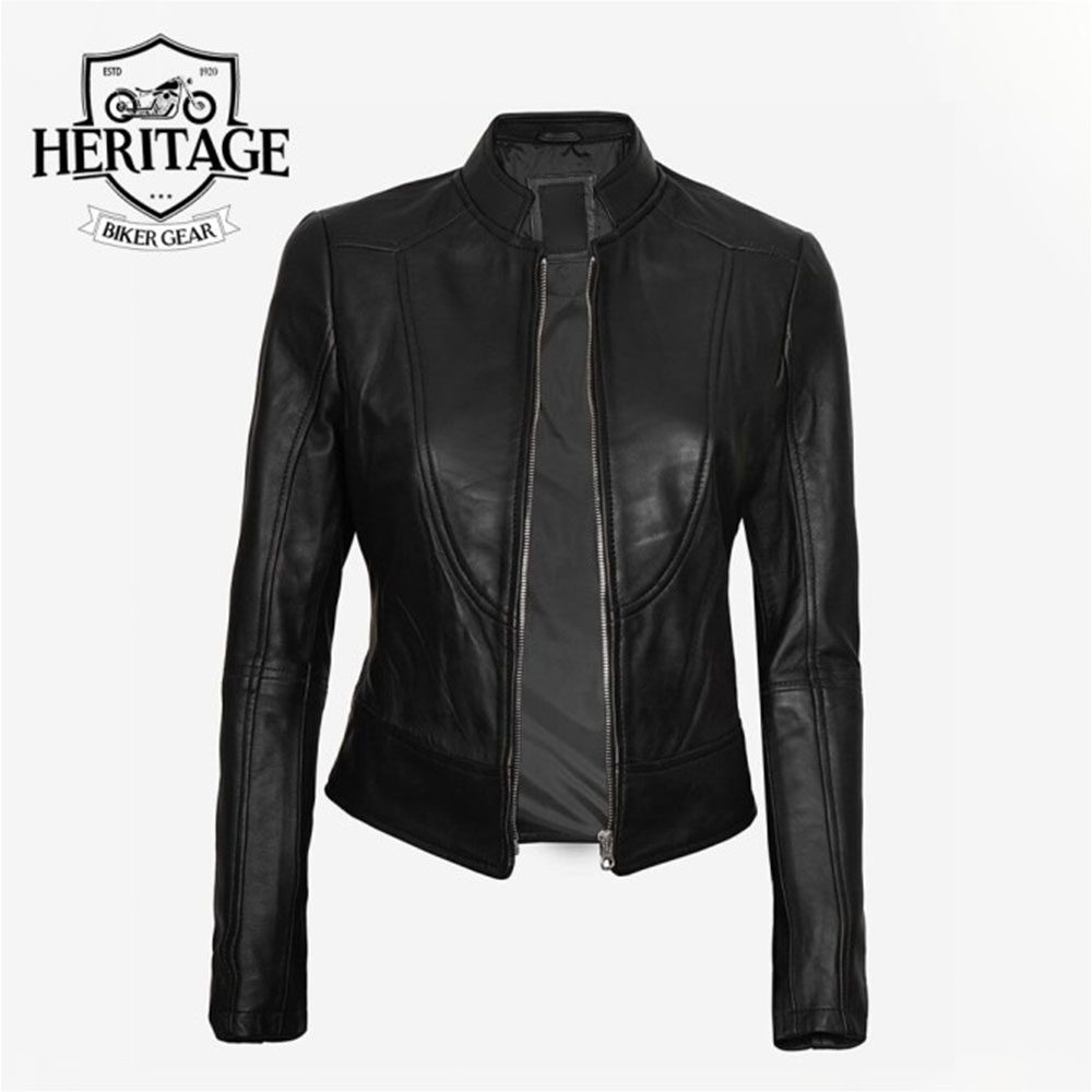 Women's Black Vegan Leather Biker Jacket